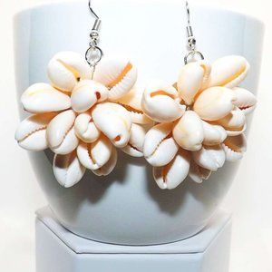 Cowrie Shell Cluster Earrings